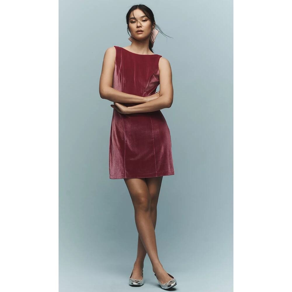 New Hutch Velvet Shift Mini Dress - XS